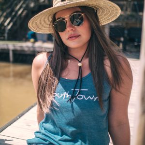 SouthTown Handwritten Ladies Tank - Heather Deep Teal